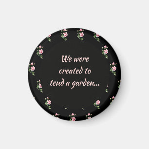 Pink Rose Flower Christian Quote Saying Garden Magnet
