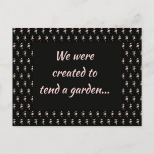 Pink Rose Flower Christian Quote Saying Garden Postcard