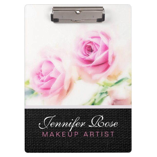 Pink rose flower clipboard (Front)