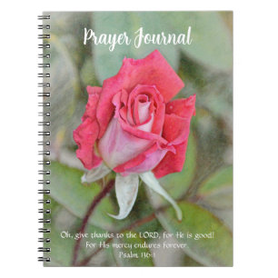 Pink Rose Flower Faith Prayer Journal