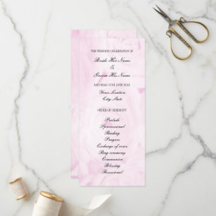 Pink rose flower floral wedding ceremony program