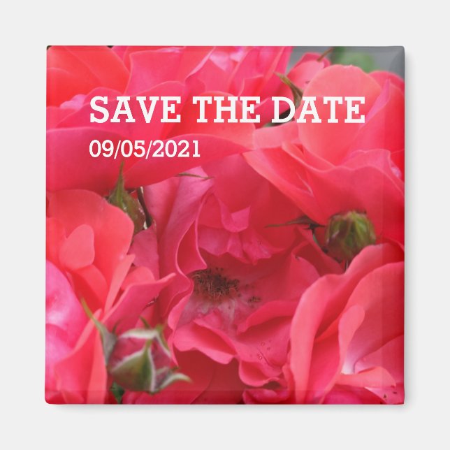 Pink rose flower magnet (Front)