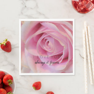 Pink Rose Flower Napkin