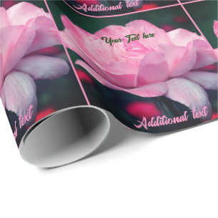 Pink Rose Flower Personalised  Wrapping Paper