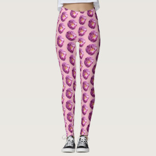 Pink rose flower photo Custom Leggings