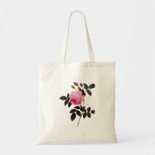 Pink rose flower, Pierre Joseph Redouté Tote Bag