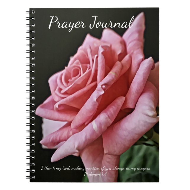 Pink Rose Flower Prayer Journal (Front)