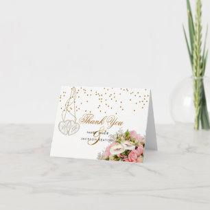 Pink Rose Flower  - Thank You Card