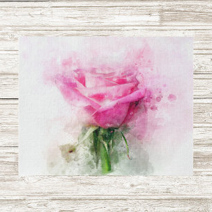 Pink Rose flower watercolor - wb Jigsaw Puzzle