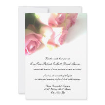 Pink rose flower wedding invitations