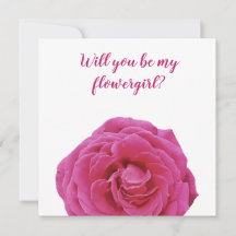 Pink Rose Flower ,  Will you be my flowergirl card