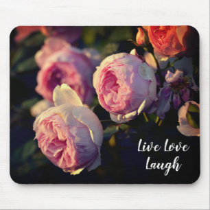 Pink Rose Flowers From the Garden Mouse Pad