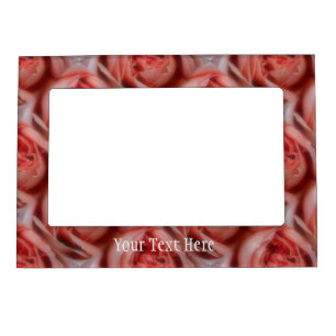 Pink Rose Flowers Magnetic Frame