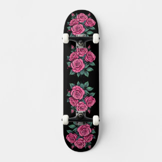 Pink Rose Flowers Skateboard