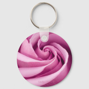 Pink Rose Folded To Perfection Keychain
