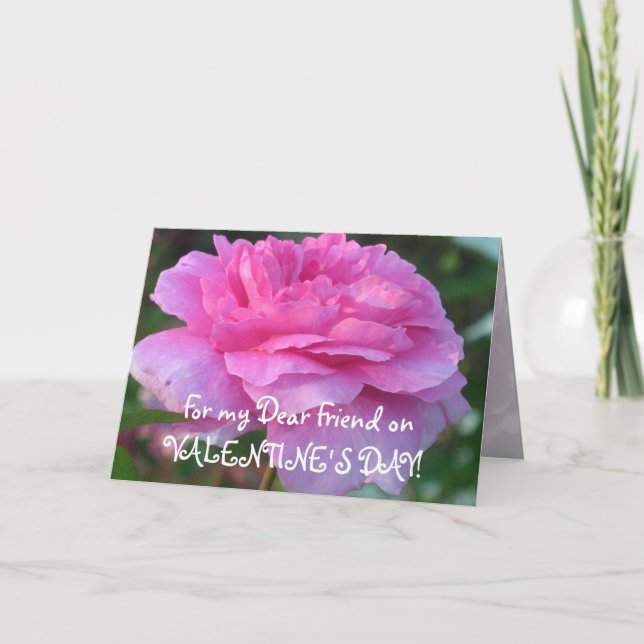 Pink Rose Friendship Card (Front)
