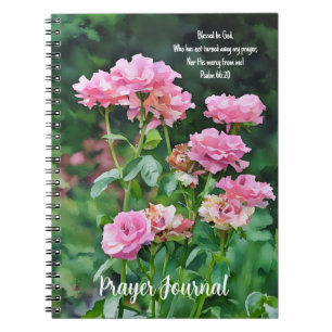 Pink Rose Garden Bible Verse Prayer Journal