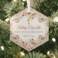 Pink Rose Garden Floral Girl First Holy Communion