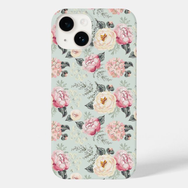 Pink Rose Garden Flower Pattern Case-Mate iPhone Case (Back)