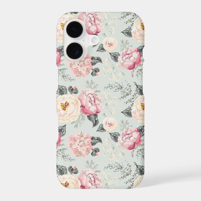 Pink Rose Garden Flower Pattern Samsung Galaxy S21 Case (Back)