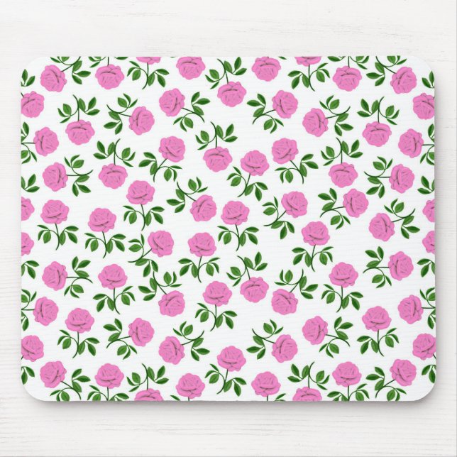 Pink Rose Garden Mousepad (Front)