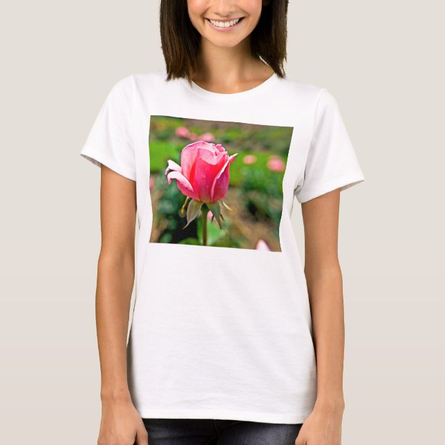 Pink Rose Garden T-Shirt (Front)
