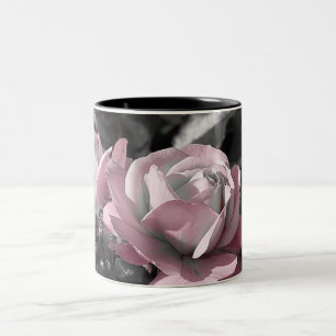 Pink Rose Garden Two-Tone Coffee Mug
