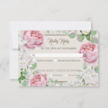 Pink Rose Garden Wedding RSVP