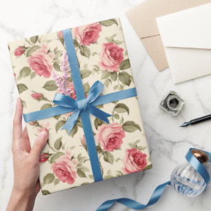 Pink Rose Garden Wrapping Paper