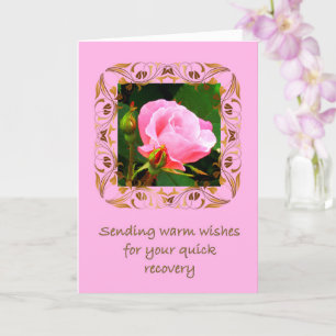 Pink Rose Get Well Card