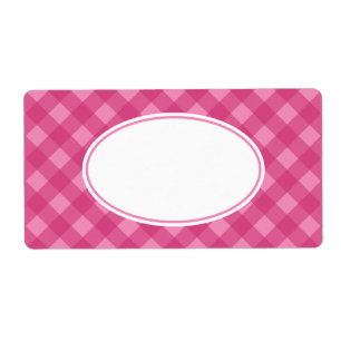 Pink Rose Gingham Labels