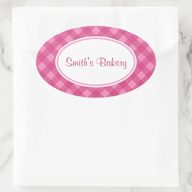 Pink Rose Gingham Stickers (Bag)