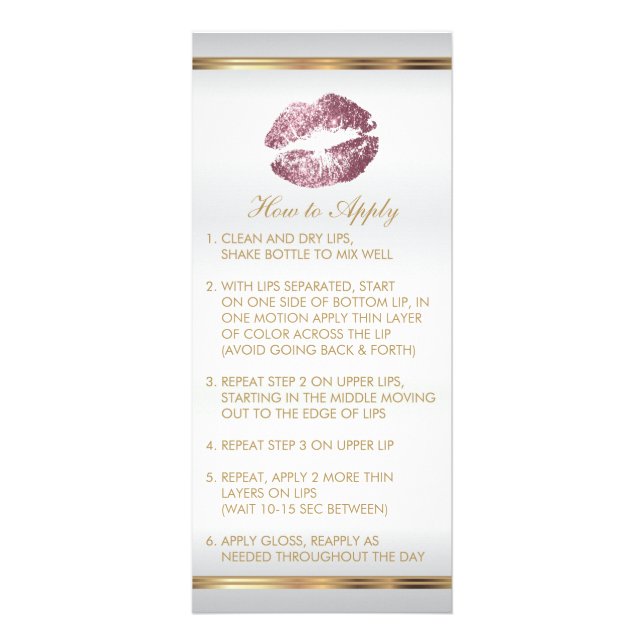 Pink Rose Glitter Lip Instructions 2 Rack Card (Front)