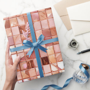 Pink Rose Gold Abstract  Wrapping Paper