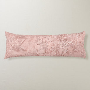Pink Rose Gold Blush Glitter Glam Glass Metallic Body Cushion