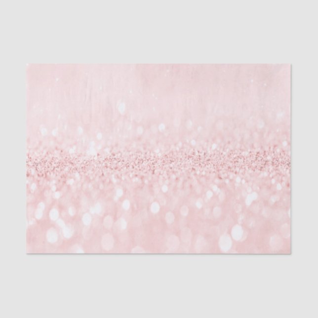 Pink Rose Gold Blush Glitter Powder Bridal Sweet Tissue Paper (Front)
