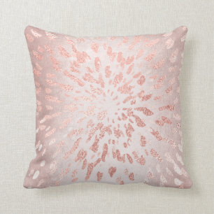 Pink Rose Gold Blush Gold Strokes Stripes Shine Cushion