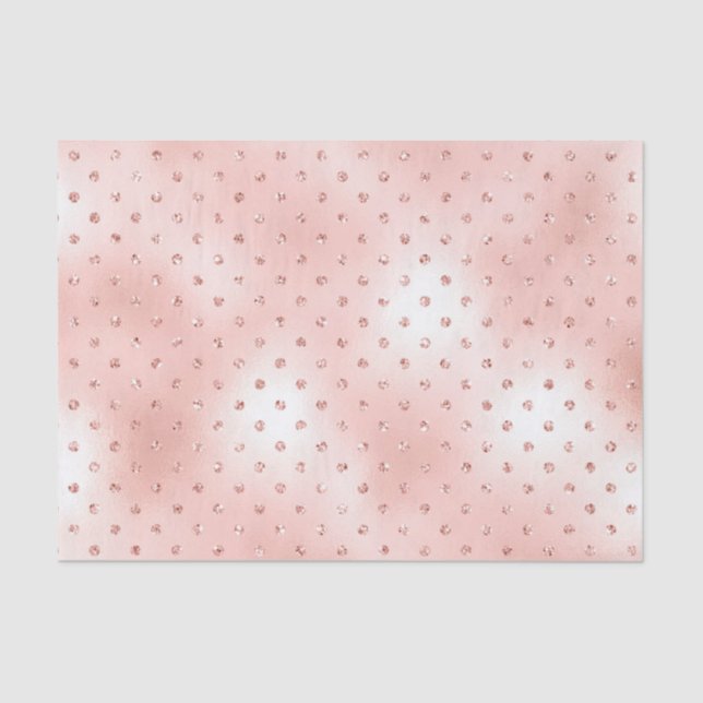 Pink Rose Gold Blush Metallic Crystals Swarovski Tissue Paper (Front)