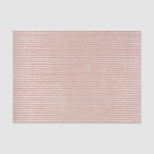 Pink Rose Gold Blush Metallic Peach Silver Matt Tissue Paper (Front)