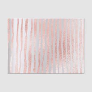 Pink Rose Gold Blush Metallic Peach Silver Strokes Tissue Paper