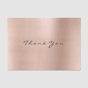 Pink Rose Gold Blush Metallic Thank Luxury Tissue Paper