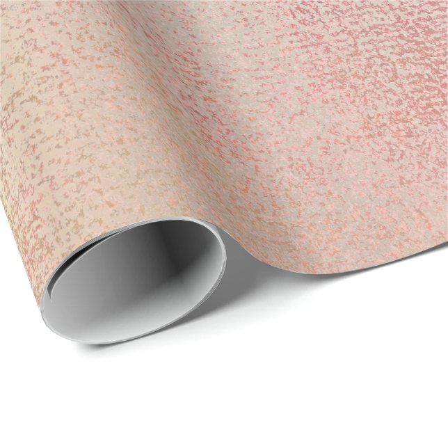 Pink Rose Gold Blush Peach Gold Champaign Wrapping Paper (Roll Corner)