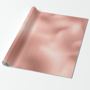 Pink Rose Gold Blush Peach Powder Minimal Glass Wrapping Paper