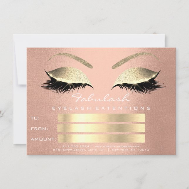 Pink Rose Gold Blush Skinny Eyes Gift Card (Front)