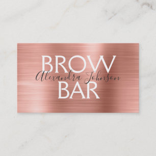 Pink & Rose Gold Brow Bar - Brows Business Card