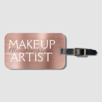 Pink & Rose Gold Brushed Metal Makeup Artist