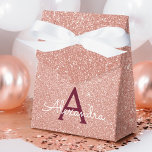 Pink Rose Gold Burgundy Glitter Sparkle Monogram Favour Box<br><div class="desc">Blush Pink - Rose Gold and Burgundy Faux Glitter and Sparkle Elegant Gift Box. This Gift Box can be customised to include your initial and first name and makes a great birthday,  wedding,  bachelorette party,  bridal shower or baby shower gift box. Please contact the designer for customised matching items.</div>
