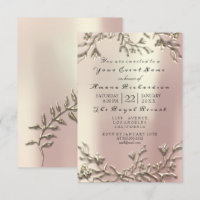 Pink Rose Gold Champaigne Floral 3D Effect Bridal