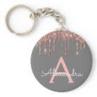 Pink Rose Gold Charcoal Grey Glitter Monogram