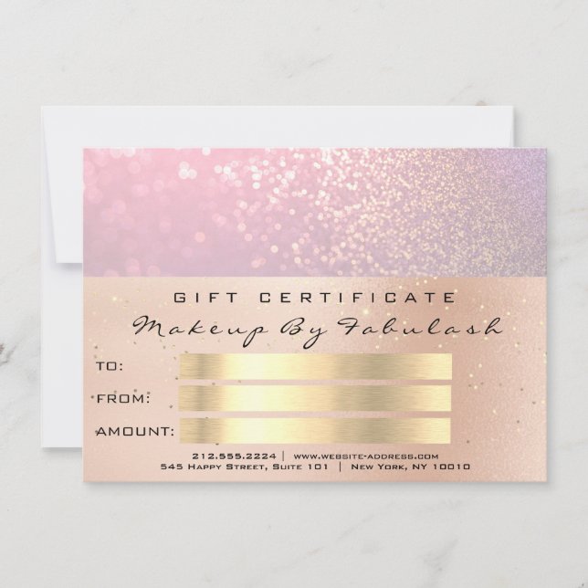Pink Rose Gold Confetti QR Code Logo Beauty Studio (Front)